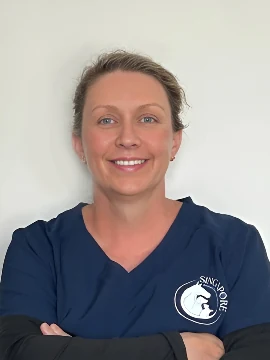 Nerissa, founder and clinical director of Singapore Animal Rehabilitation